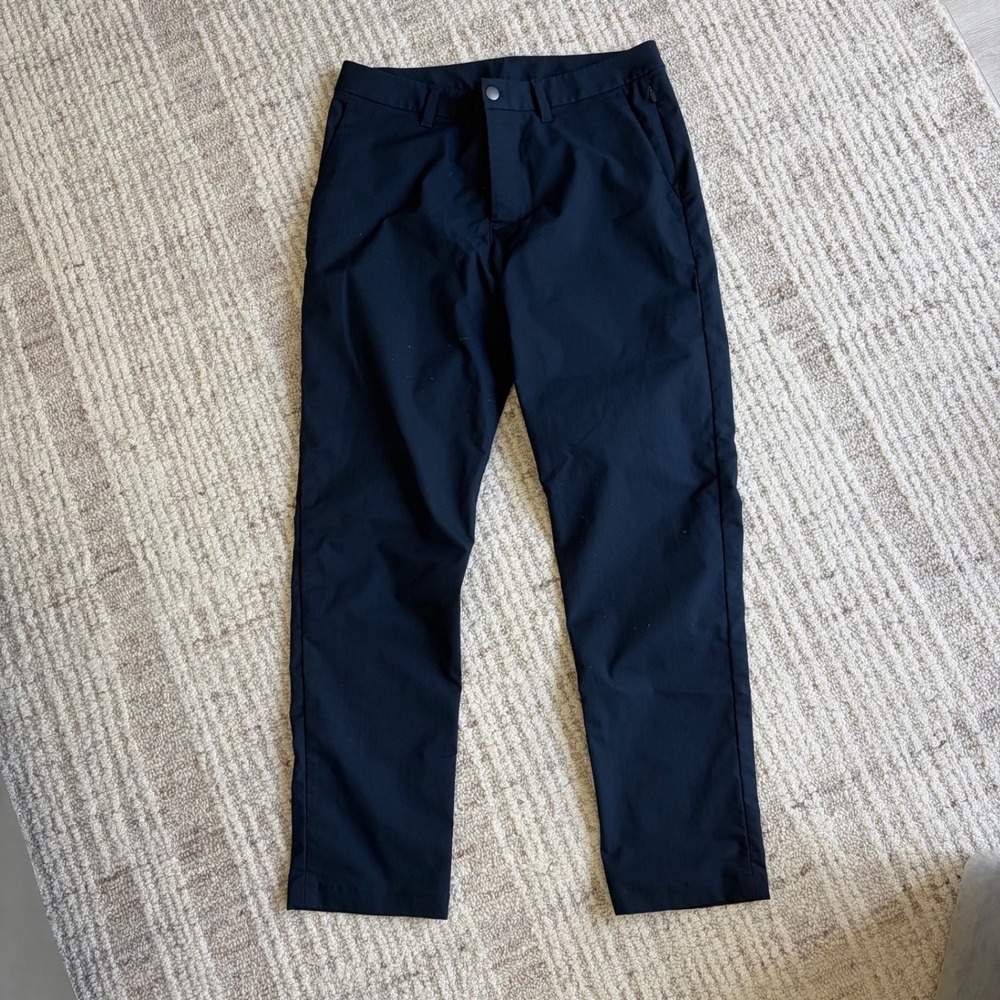 Lululemon Commission Slim Fit Warpstreme Pants Navy Blue Mens 31 x 30
